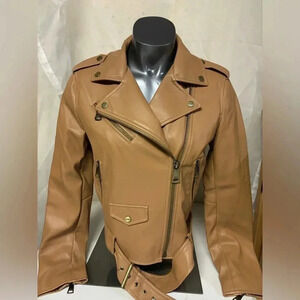 DKNY Women's Faux-Leather Moto Jacket sz small